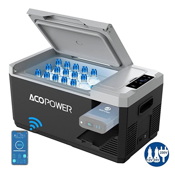 Acopower V18 12/24/220 Volt 18 L Kompresörlü Outdoor Oto Buzdolabı - Akü Dahil Değildir