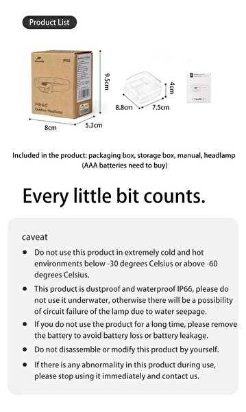 Naturehike Hakino 210 Lümen Kafa Lambası Mustard Yellow