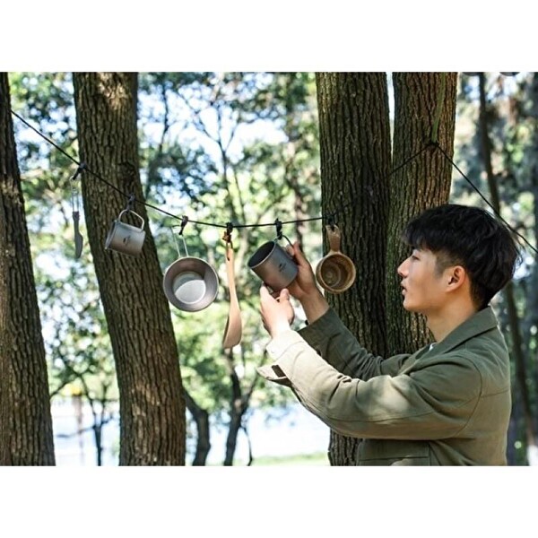 Naturehike Çok Fonksiyonlu Kancalı Ayarlanabilir Asma İpi 4.3 M Koyu Gri