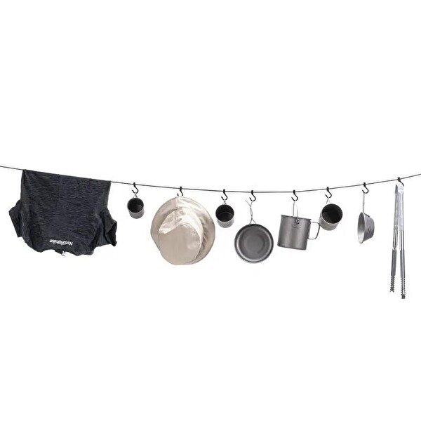 Naturehike Çok Fonksiyonlu Kancalı Ayarlanabilir Asma İpi 4.3 M Koyu Gri