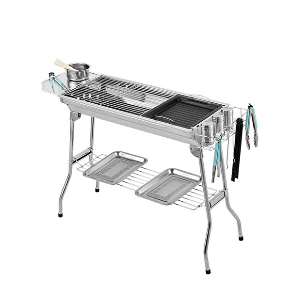 Madfox Grillmate Portatif Katlanır BBQ Mangal Gümüş