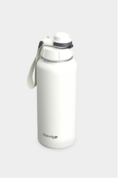 Stevig 1 Hand Leak-Proof Sızdırmaz Çelik Termos 1000 ML Star White ST-213