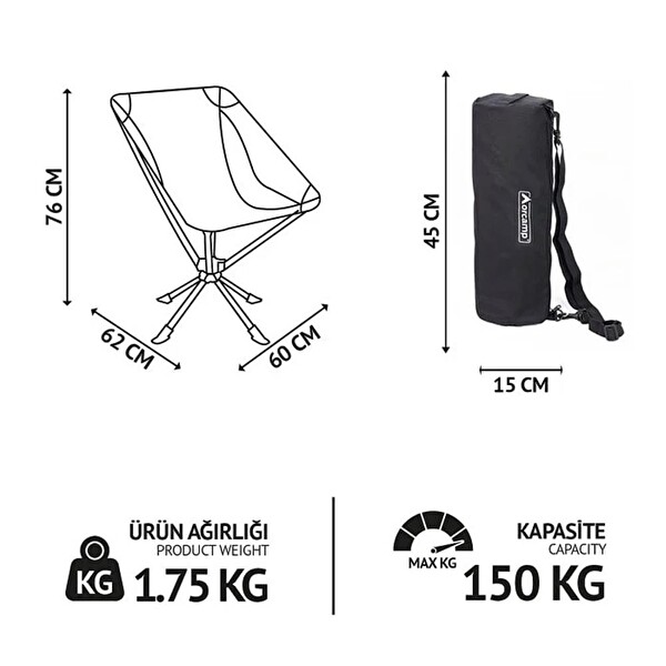 Orcamp Trek 360 Kamp Sandalyesi