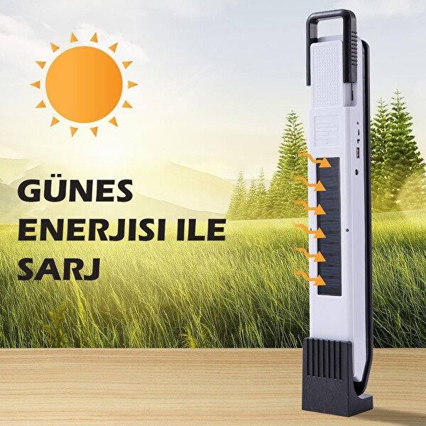 Powermaster T2 57 Ledli Solar Ve Powerbank Özellikli Şarjlı Kamp Lambası