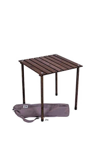 Bag The Joy Antrasit Su Yeşili Kılıf Sandalye ve 50x50x50 CM Antrasit Ahşap Katlanır Masa Seti