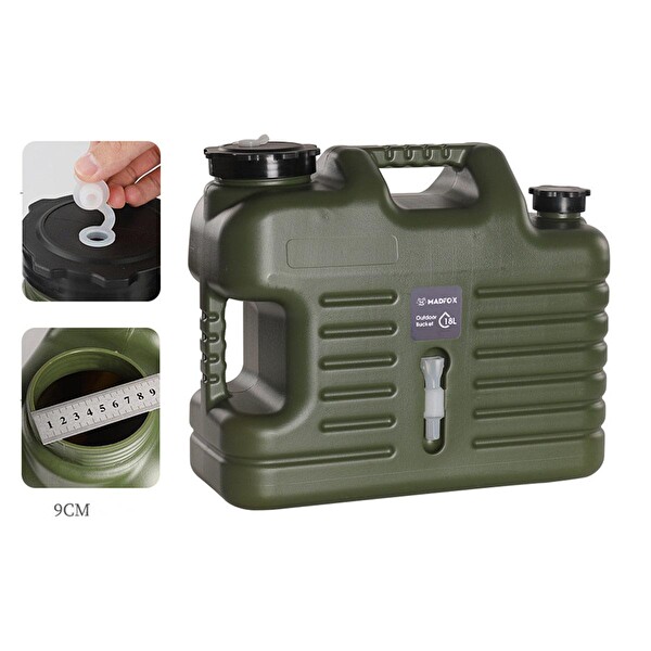 Madfox Galon Air PE 18 L Yeşil Musluklu Su Bidonu