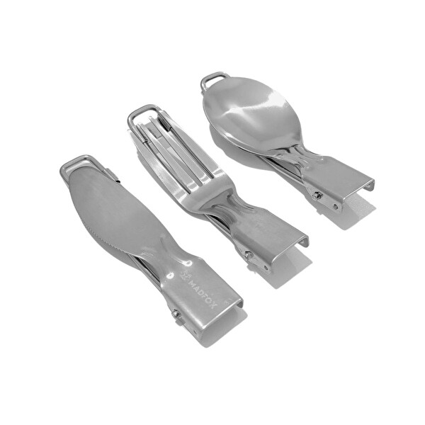 Madfox Heavy Duty 3 in 1 Katlanır Çatal Kaşık Bıçak Seti