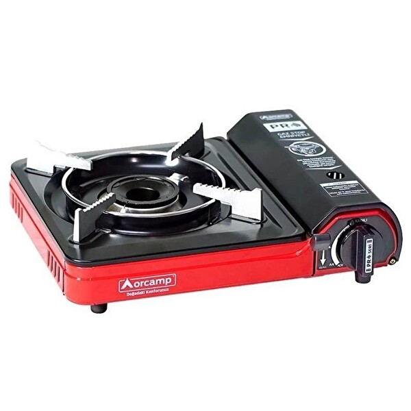 Orcamp CK-505 Gaz Stop Emniyetli Kırmızı Tekli Portatif Kamp Ocak