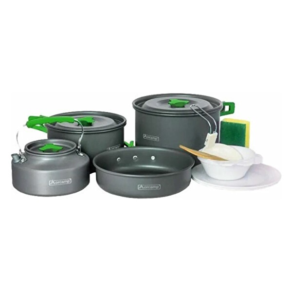 Orcamp OUT-1050 4'lü Yeşil Kamp Tencere Seti