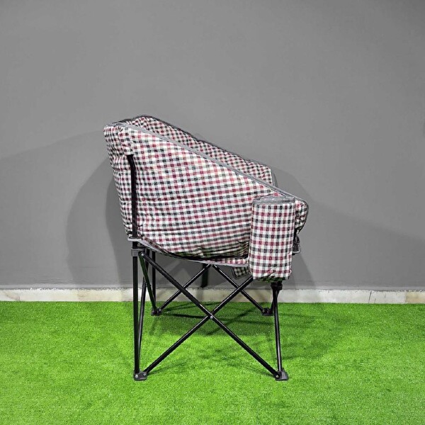 Argeus Balcony Comfort Kare Desenli Katlanabilir Kamp Sandalyesi