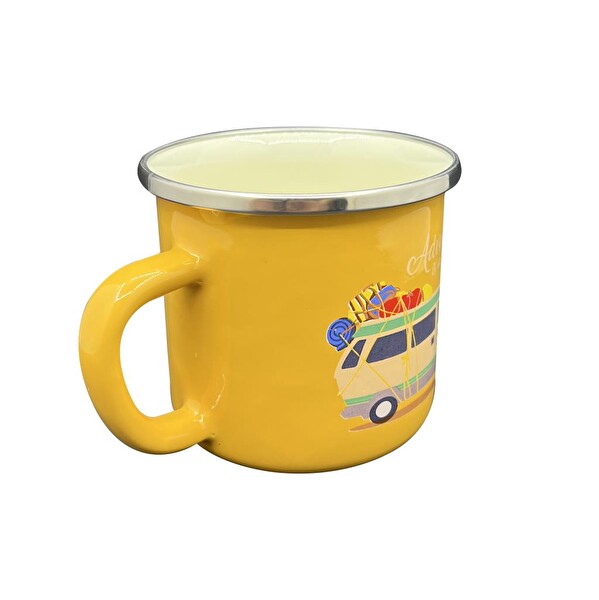 Orcamp OUT-1900 Retro Emaye Kupa Bardak Adventure Hardal