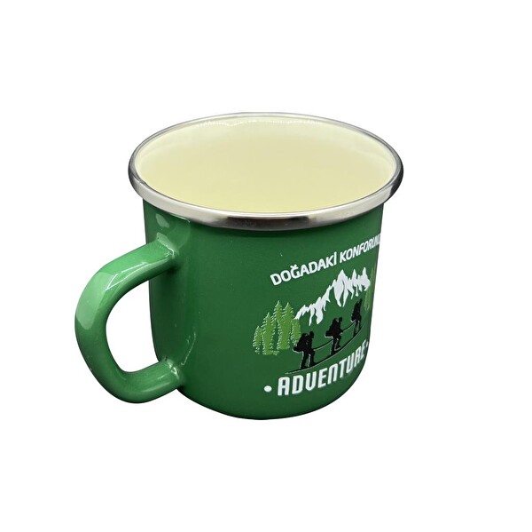 Orcamp OUT-1900 Retro Emaye Kupa Bardak Adventure Yeşil