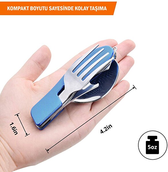 Orcamp OUT-1350 Siyah Kamp Çatal-Kaşık-Bıçak Seti