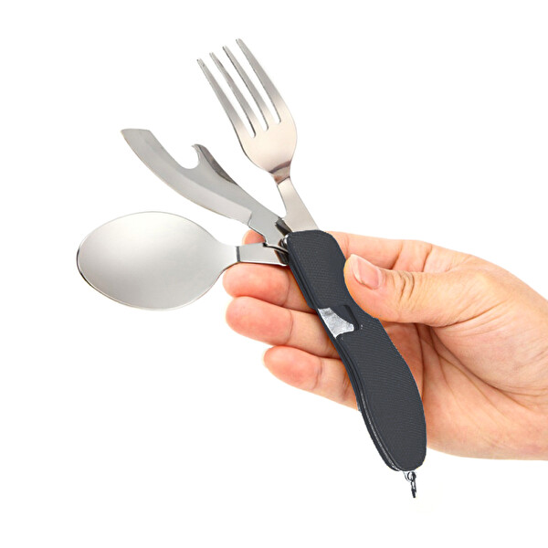 Orcamp OUT-1350 Siyah Kamp Çatal-Kaşık-Bıçak Seti