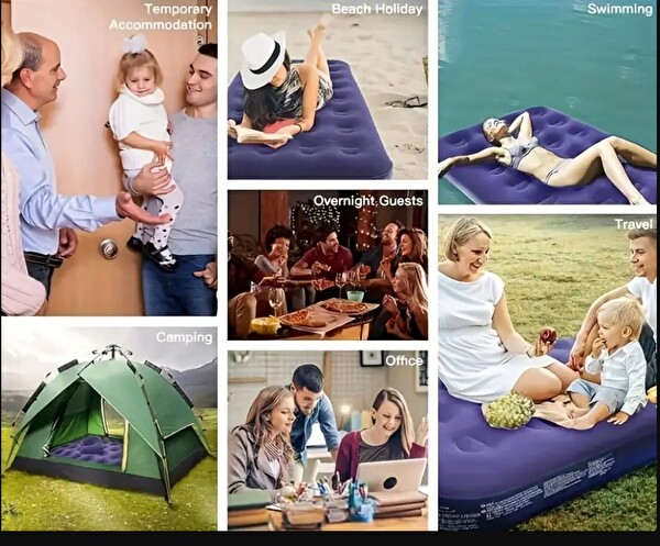 Sge Teknoloji Çift Kişilik 190x130x22 CM Şişme Kamp Yatağı