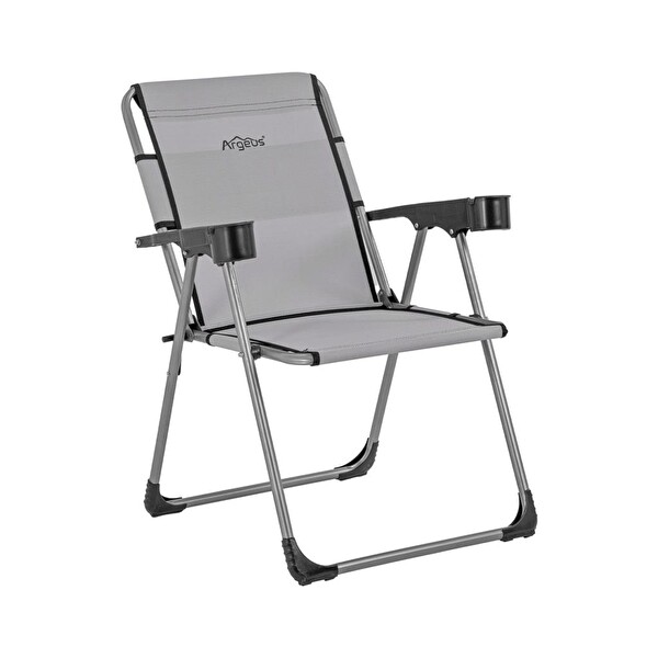 Argeus (A-14) Bardaklıklı Rock Kül Gri Katlanabilir Piknik ve Kamp Sandalyesi