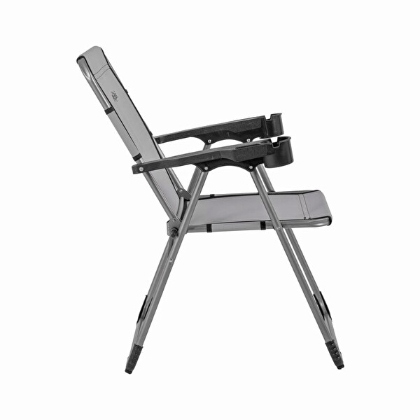 Argeus (A-14) Bardaklıklı Rock Kül Gri Katlanabilir Piknik ve Kamp Sandalyesi