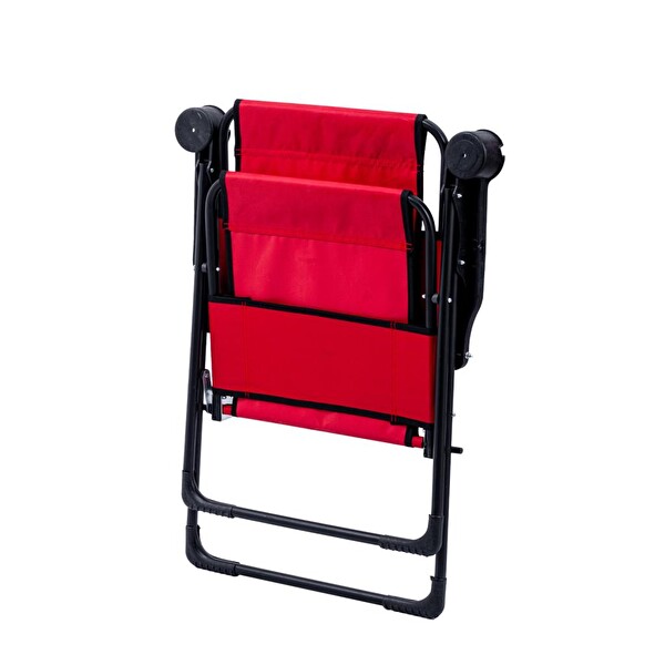 Argeus Rest Bardaklıklı Kırmızı Katlanabilir Kamp Sandalyesi