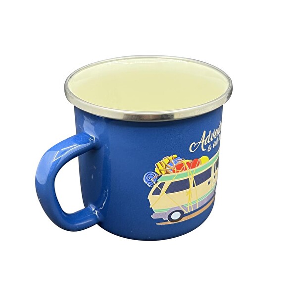 Orcamp (OUT-1900) Adventure Mavi Retro Emaye Kupa Bardak