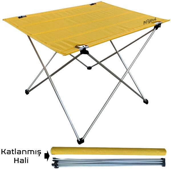 Argeus 54001 Sarı Katlanabilir Alüminyum Masa