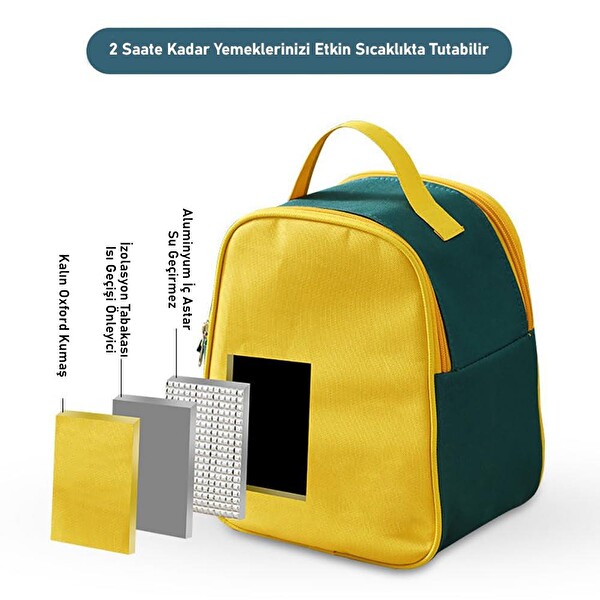 Valkyrie 4 Gözlü Paslanmaz Çelik Termal Çanta Okul -Piknik ve Seyahat İçin Taşınabilir Bento Kutusu