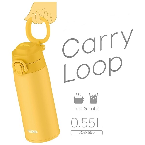 Thermos JOS-550 Vacuum Insulated Taşıma Halkalı 0.55 LT Sarı Mug