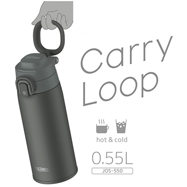 Thermos JOS-550 Vacuum Insulated Taşıma Halkalı 0.55 LT Koyu Gri Mug