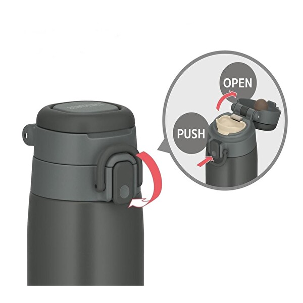 Thermos JOS-550 Vacuum Insulated Taşıma Halkalı 0.55 LT Koyu Gri Mug