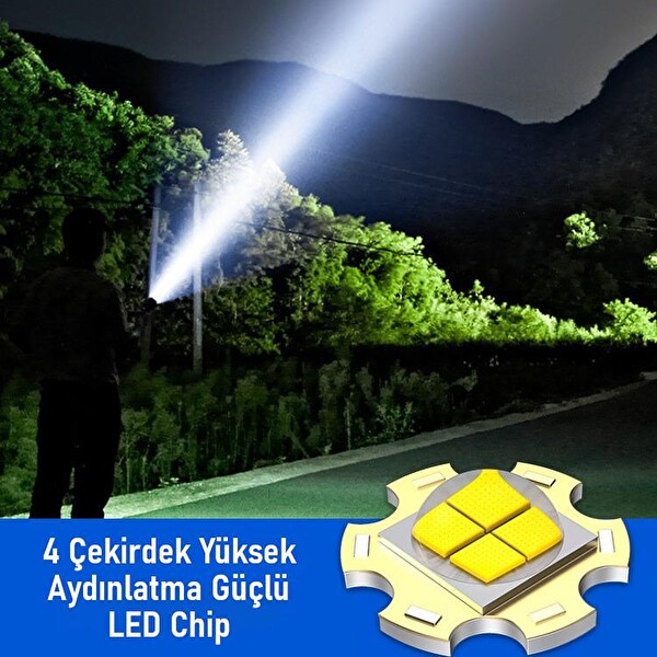 Valkyrie 5 Işık Modu Type-C Şarjlı Çakar Modlu Zoom Özellikli LED El Feneri