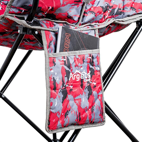 Argeus Nevgrande Comfort Kırmızı Kamuflaj Katlanabilir Kamp Sandalyesi
