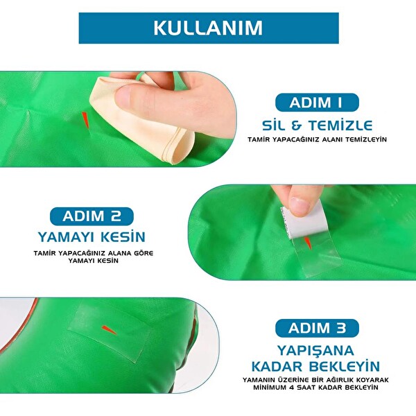 Argeus 4'lü Yapışkanlı Gri Fiber Çadır Tamir Yaması