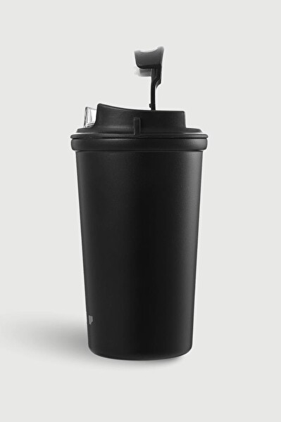 Stevig ST-250 4 Work Flip Open Coffee 400 ML Siyah Mug Çelik Termos