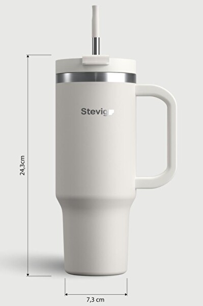 Stevig ST-242 2 Moods Tuck-in Tumbler 900 ML White Sand Sızdırmaz Çelik Termos