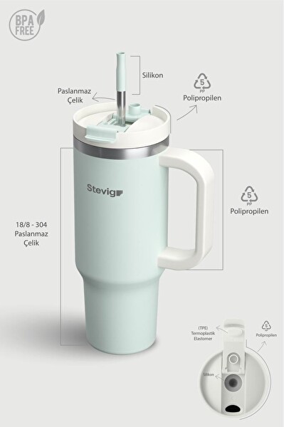 Stevig ST-240 2 Moods Tuck-in Tumbler 900 ML Sprout Green Sızdırmaz Çelik Termos