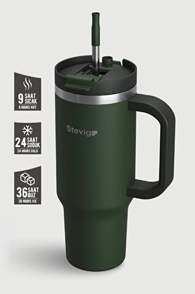 Stevig ST-237 2 Moods Tuck-in Tumbler 900 ML Yeşil Sızdırmaz Çelik Termos
