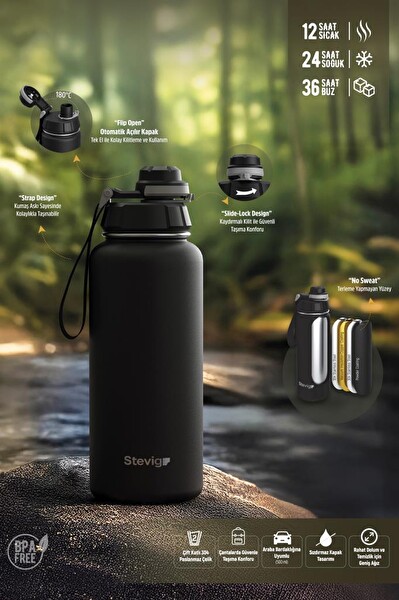 Stevig ST-252 1 Hand Leak-Proof 1.5 L Yeşil Sızdırmaz Çelik Termos