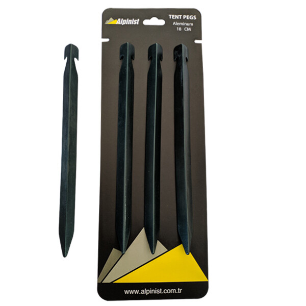 Alpinist Alüminyum 6061 Çadır Kazığı 18 CM Yeşil 4'lü