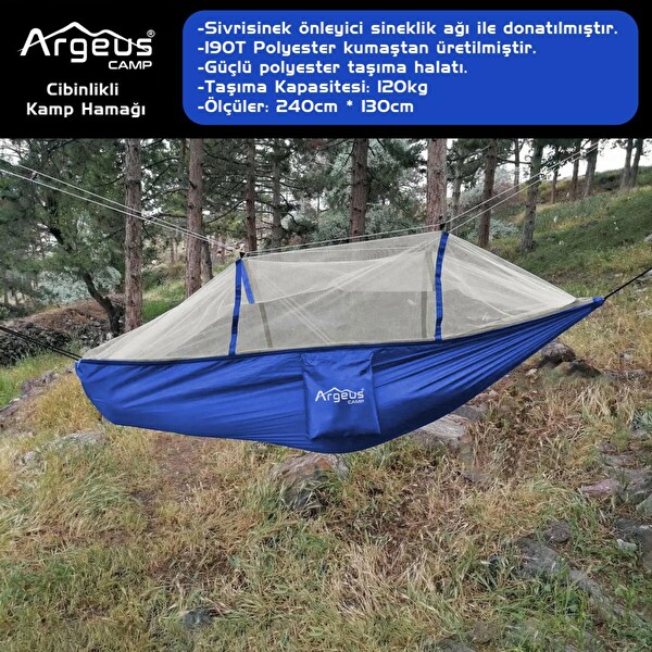 Argeus Cibinlikli Mavi Kamp Hamağı