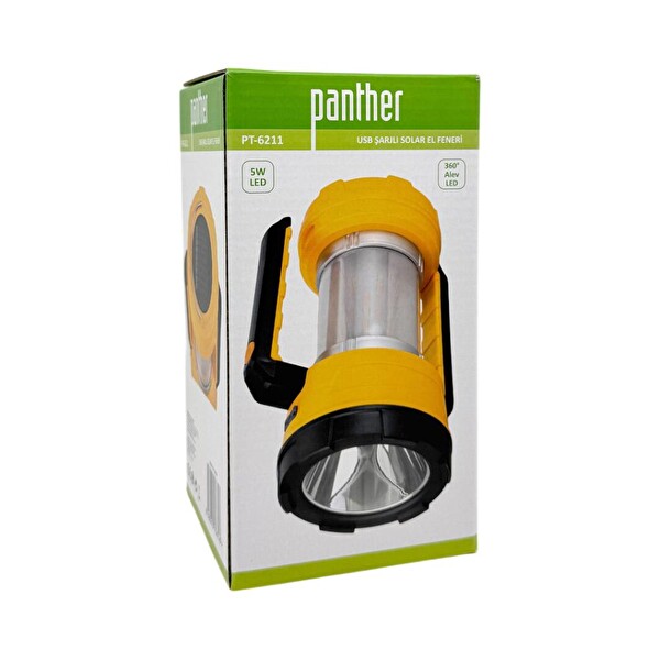 Panther PT-6211 600 Lümen USB Şarjlı Solar Kamp Lambası