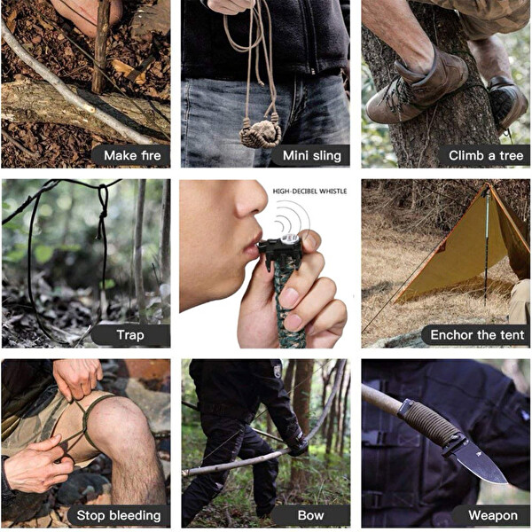 Orcamp OUT-4300 Paracord Haki Hayatta Kalma Bilekliği