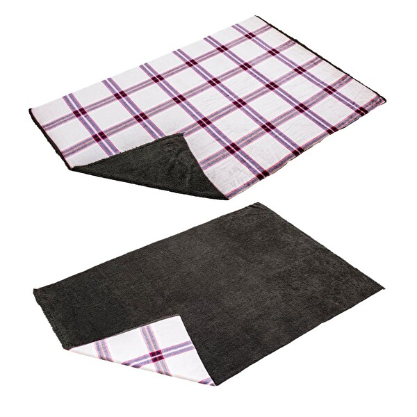 Argeus Camp Peluş Polar Kamp Battaniyesi - Haki Ekose