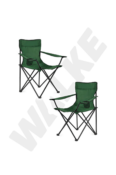 Walke Yeşil Taşıma Çantalı Katlanabilir Kamp Sandalyesi 2 Adet