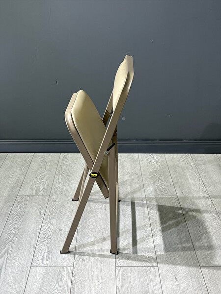 Hey Modüler Mobilya Kapuçino Deri Katlanır Kamp Sandalyesi