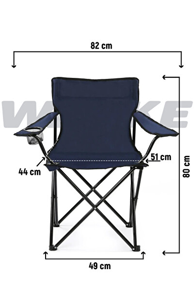 Walke Mavi Taşıma Çantalı Katlanabilir Kamp Sandalyesi