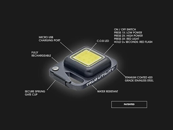 True Utility 919K Buttonlite Şarjlı Anahtarlık | Fener