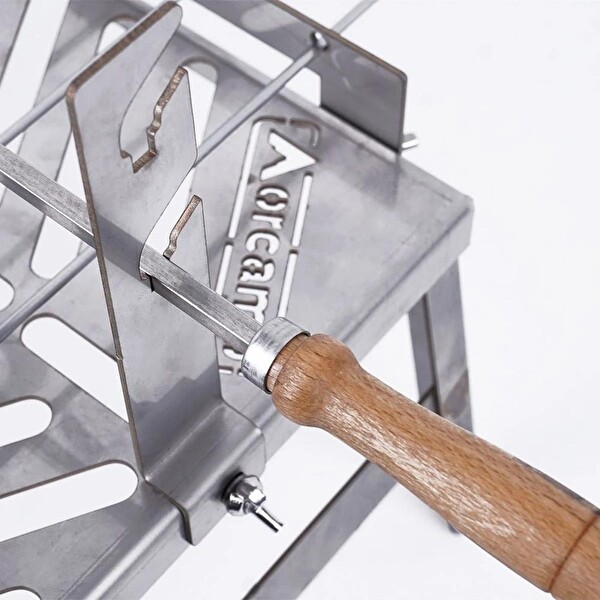 Orcamp Stovo Ateş Üstü Izgara Şiş Piliç Çevirme Aparatlı