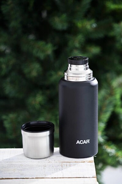 Acar Karat X Serisi TMS-08367 Paslanmaz Çelik 0.75 LT Kamp Termos Siyah