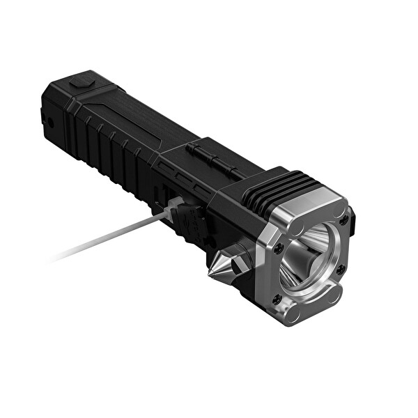 House Pratik HP71 Modlu Powerbank ve Cam Kırma Çekici Type-C Şarjlı Siyah Acil Durum El Feneri 4