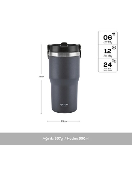 Karaca Star Ice Çelik Sızdırmaz Termos Gri 550 ML