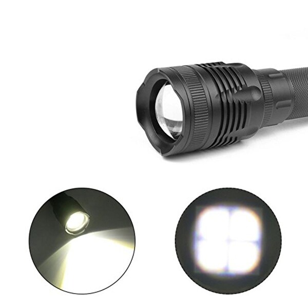 Evimdeyokyok F-6055 Alüminyum Şarjlı Zoom'lu El Feneri